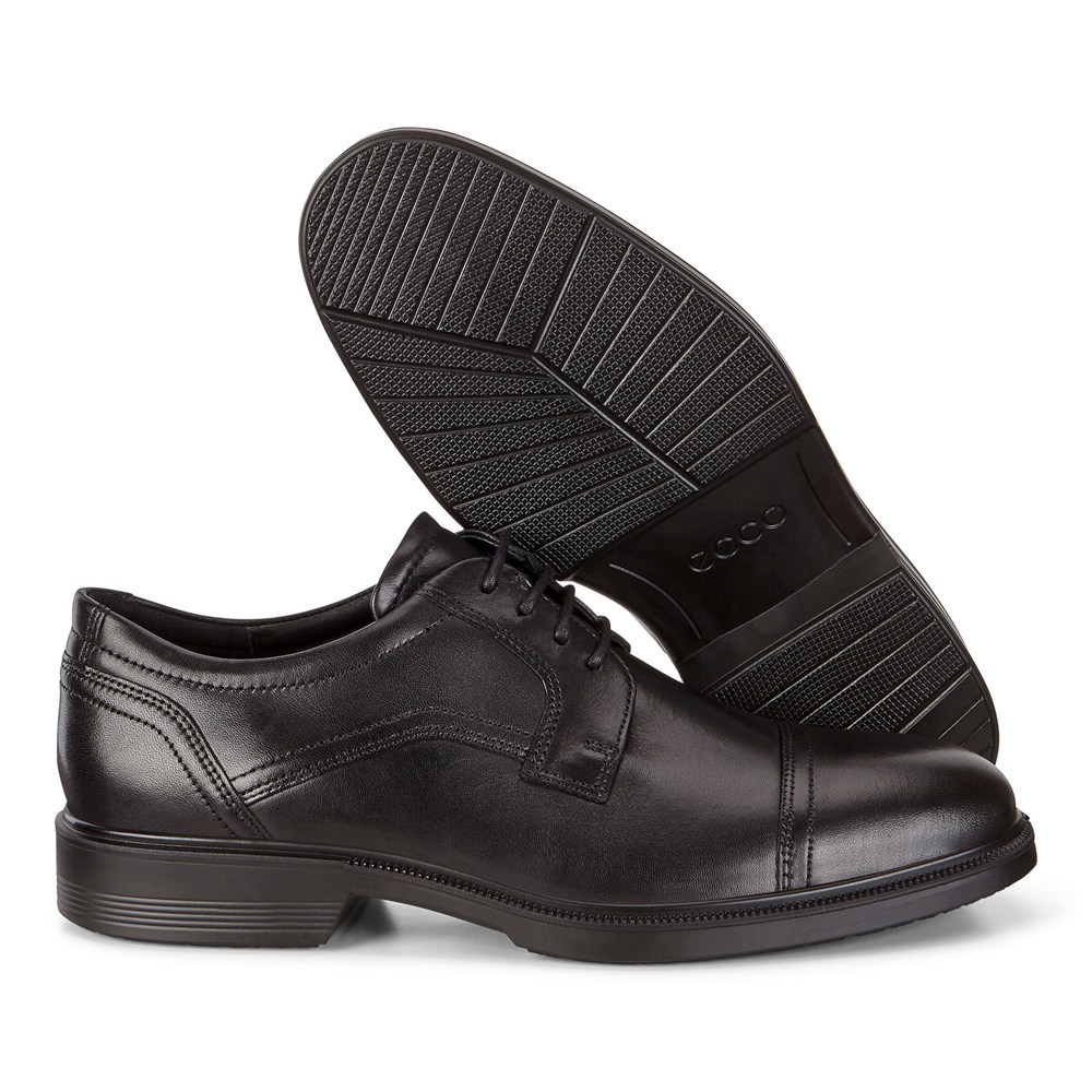 ECCO Mens Dress Shoes Black - Lisbon Cap Toe Tie - YSZ-794628